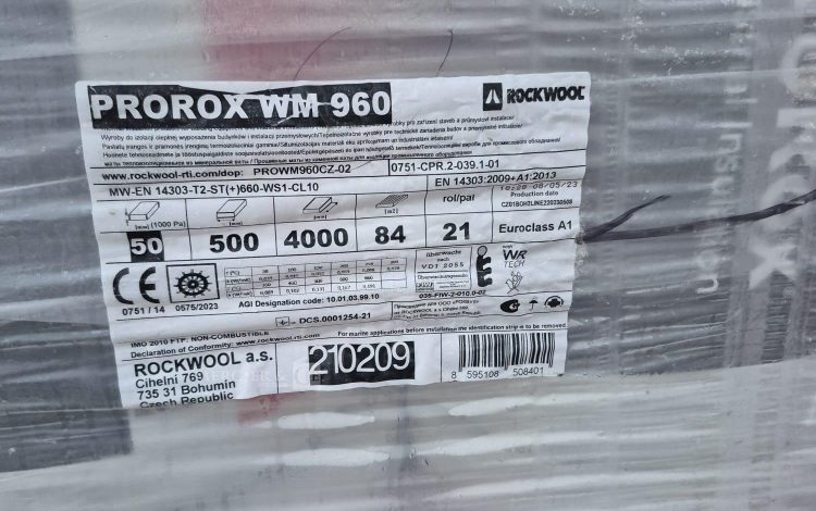 autre Lot de 21 rouleaux de laine de roche Prorox wm 960 , épaisseur 50 marque Rockwoo  234