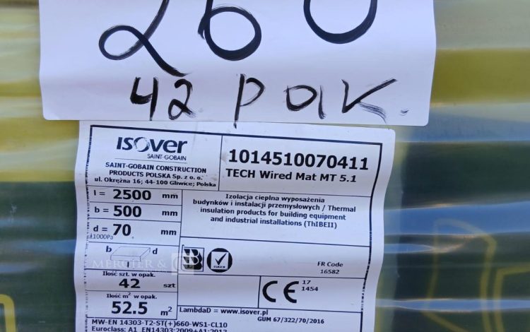 autre Lot de 42 pack de laine, 1014510070411 , L=2500mm , B=500mm ,d =70mm marque Isov  249