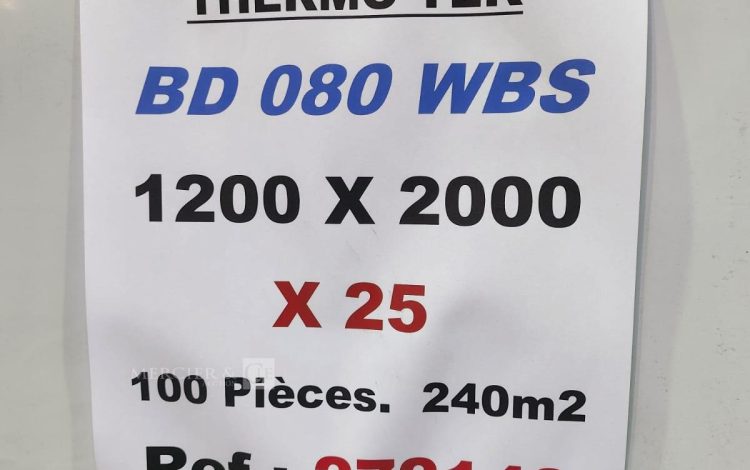autre Lot de 100 panneaux de laine de verre Thermo Tek Bd 080 WBS dimensions : 1200×20  21