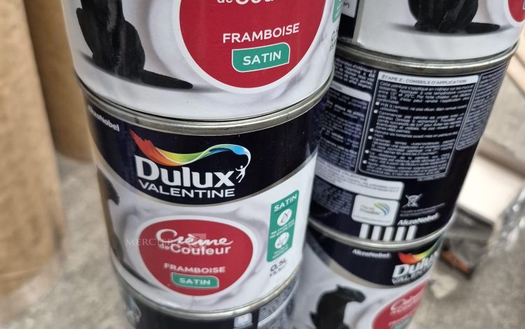 autre Lot de 10 pots de Peinture Dulux Valentine  Crème de Couleur, teinte Framboise,  325