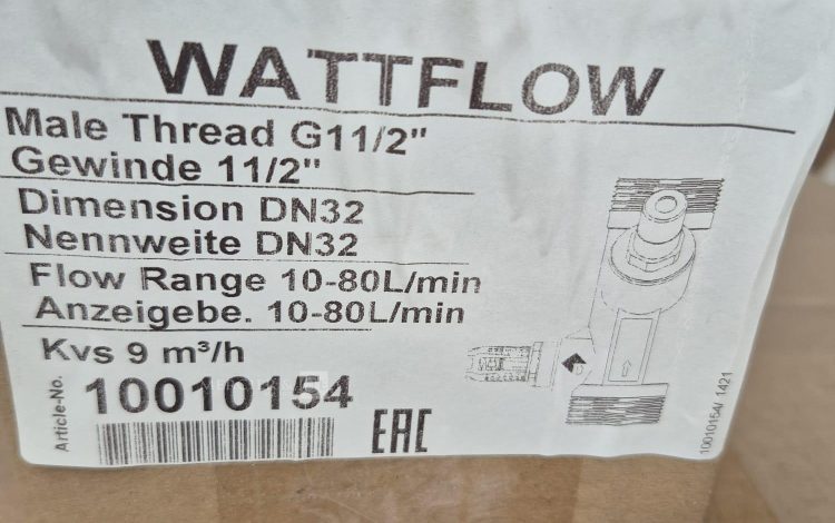 autre Lot de 8 Débitmètre Wattflow en laiton, filetage mâle G 1&Prime;1/2, dimension DN32. C  368
