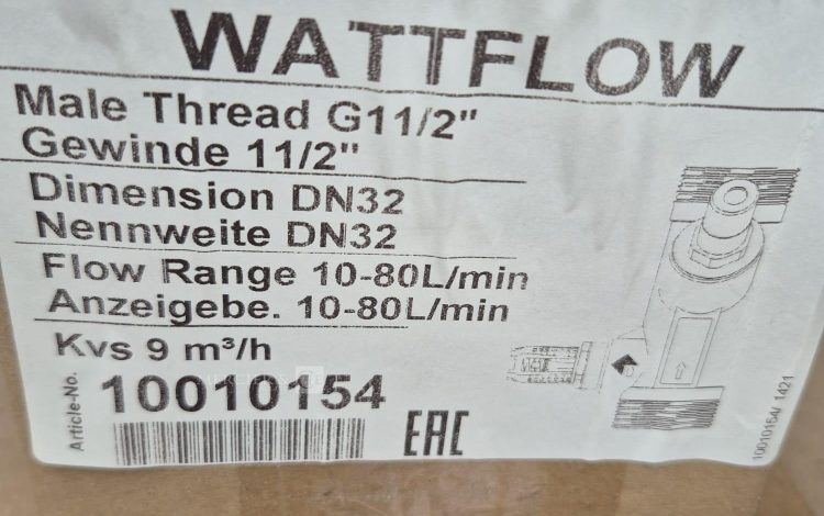 autre Lot de 8 Débitmètre Wattflow en laiton, filetage mâle G 1&Prime;1/2, dimension DN32. C  368