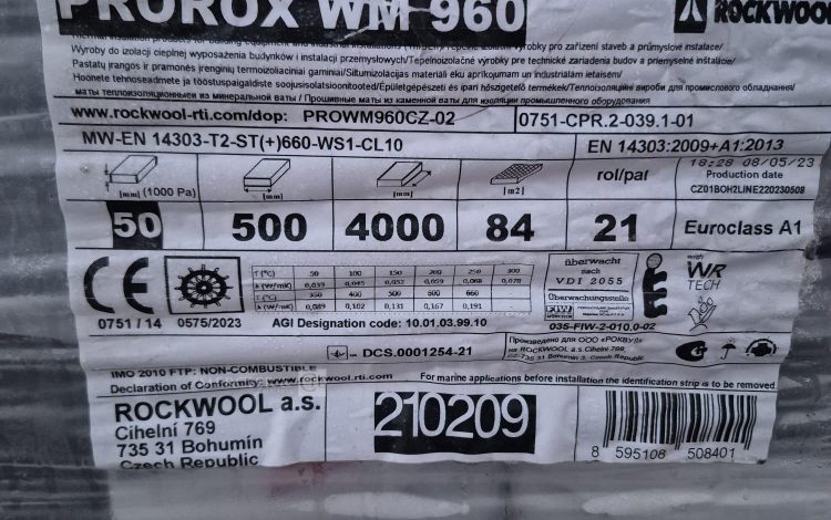 autre Lot de 21 rouleaux de laine de roche  PROROX WM 960 , épaisseur 50 marque Rockwo  42