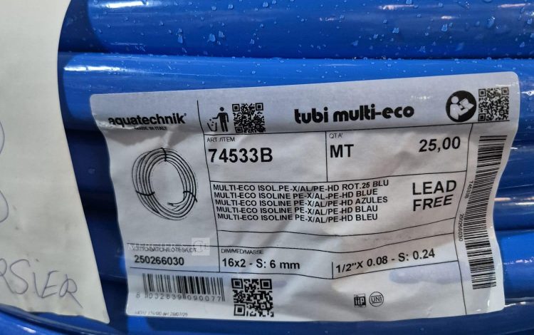 autre Lot de 100 mètres linéaires de tube multicouche isolé Multi-Eco PE-X/AL/PE-HD co  57