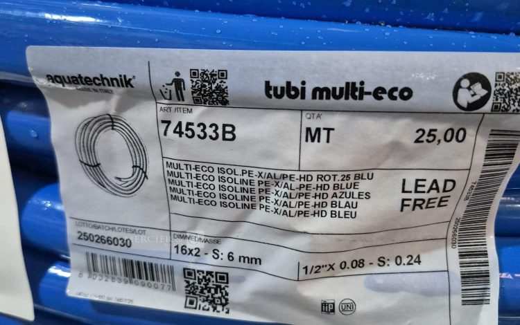 autre Lot de 100 mètres linéaires de tube multicouche isolé Multi-Eco PE-X/AL/PE-HD co  61