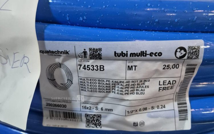 autre Lot de 100 mètres linéaires de tube multicouche isolé Multi-Eco PE-X/AL/PE-HD co  65