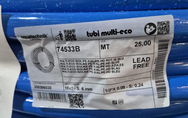 autre Lot de 100 mètres linéaires de tube multicouche isolé Multi-Eco PE-X/AL/PE-HD co  65