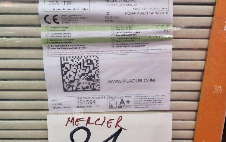 autre Lot de 30 plaques de plâtre , plaque à perforations continues, revêtue au dos d&rsquo;  69