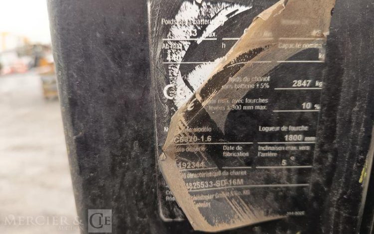 CROWN CHARIOT ELEVATEUR FRONTAL SC 5320 ELECTRIQUE – CAPACITE 1,2 TONNES – 832 H  92 344