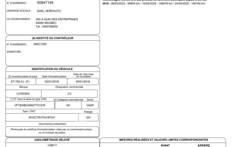 CITROEN C3 BLANC ET-783-FJ