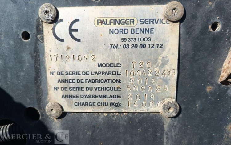 SCANIA PORTEUR P410 AMPLIROLL AVEC PLATEAU – PTAC 26 TONNES – DIESEL  – ANNEE 2019 BLANC FC-614-YB