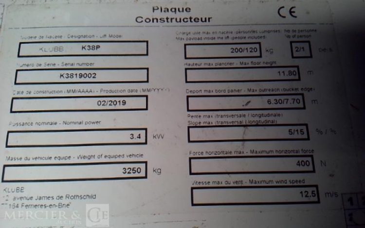 PEUGEOT BOXER NACELLE SUR VL KLUBB  K38P 14M 2334H L2H2 335 130CH PREMIUM BLANC FF-641-KP