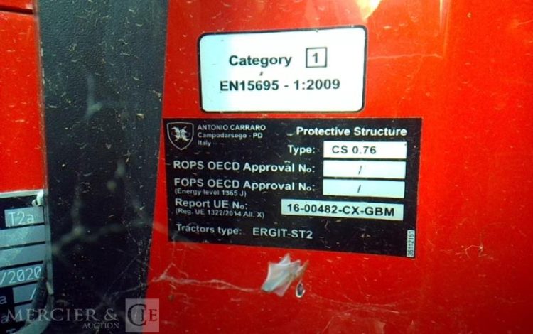 ANTONIO CARRARO TRACTEUR SRX7800 107H AN2020 ROUGE FX-065-EH