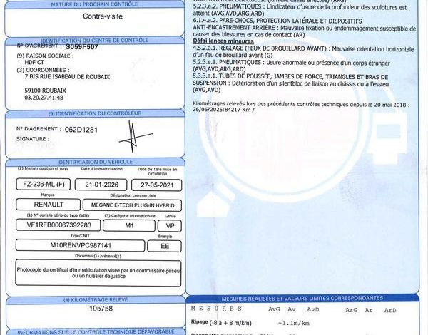 RENAULT MEGANE ESTATE 1.6 E-TECH 160H 90ch PHEV BUSINESS BVA NOIR FZ-236-ML