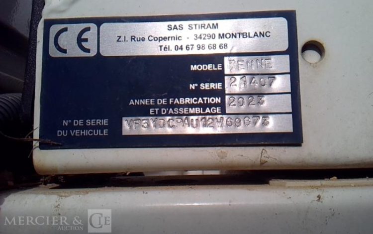 PEUGEOT BOXER BENNE GRUE SIMPLE CABINE BLANC GV-947-JB