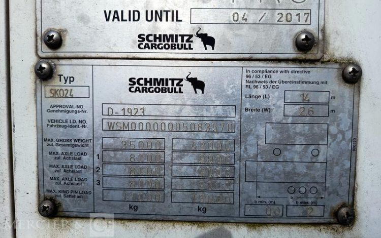 SCHMITZ SREM FRIGO 3 ESSIEUX GROUPE FROID CARRIER – POUR PIECES SANS CG  R0479BCL