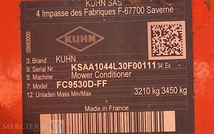 KUHN FAUCHEUSE CONDITIONNEUSE A DISQUE FC 9530D-FF – ANNEE 2021  111