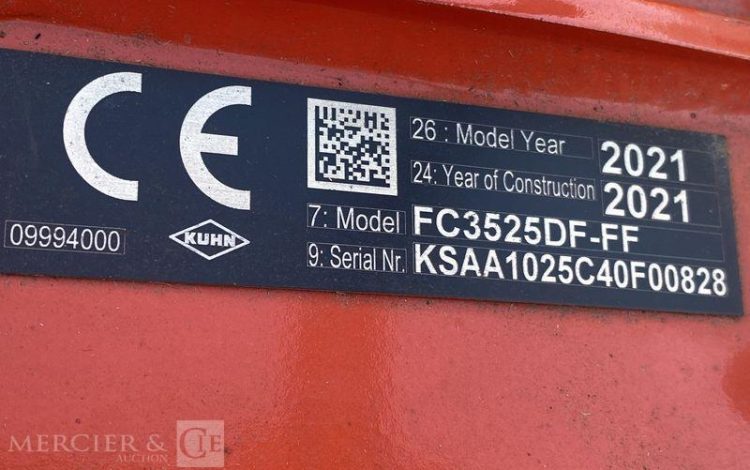 KUHN FAUCHEUSE CONDITIONNEUSE A DISQUES FRONTALE FC3525DF-FF – ANNEE 2021  828