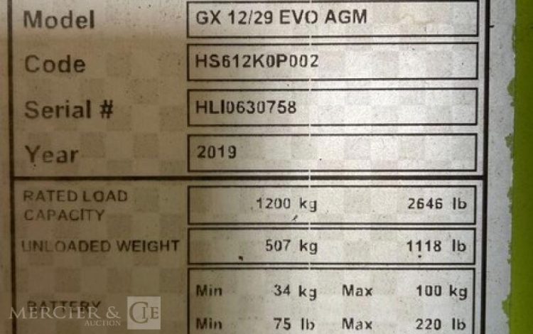 LIFTER GX12/29 EVO AGM  GER010082