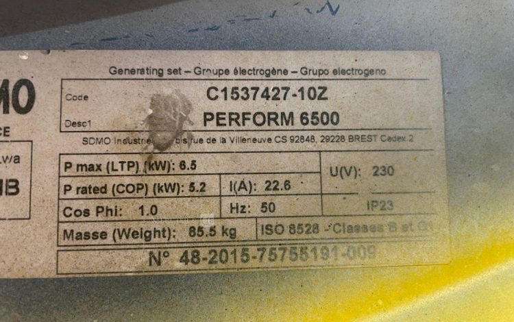 SDMO PERFORM 6500  GRO011008