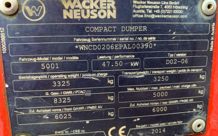 WACKER NEUSON 5001 / D02-06  159163