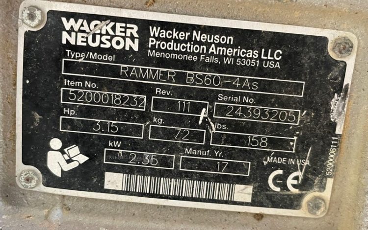 WACKER NEUSON BS60-4AS  78MAM42026