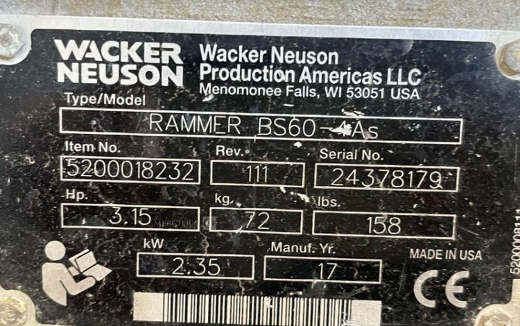 WACKER NEUSON BS60-4AS  78MAM42026