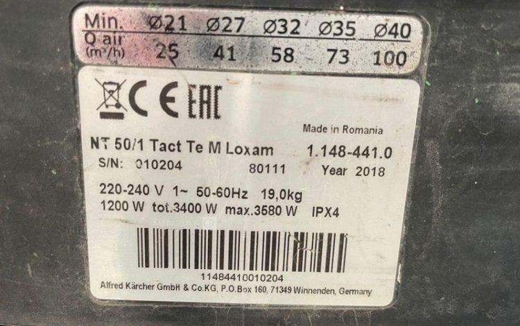 KARCHER NT 50/1 TACT TE M  74MAM42026