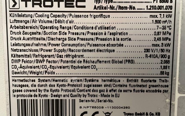 TROTEC PT6500S  CLI011114