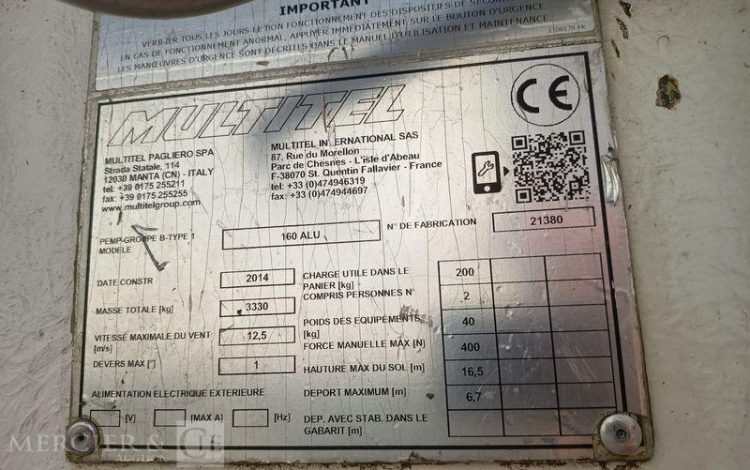 MULTITEL DAILY AVEC NACELLE MULTITEL 160ALU 16M  DK-183-EY