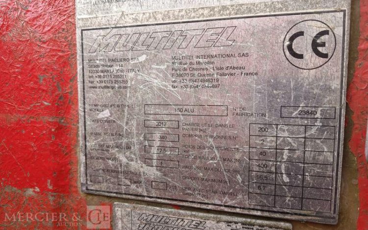 MULTITEL E6 DAILY NACELLE MULTITEL 160ALUIVECO-E6 16M  EJ-006-XQ