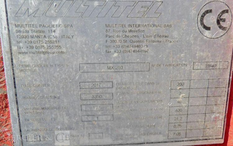 MULTITEL DAILY NACELLE MULTITEL MX 210 20M ROUGE EL-343-EQ