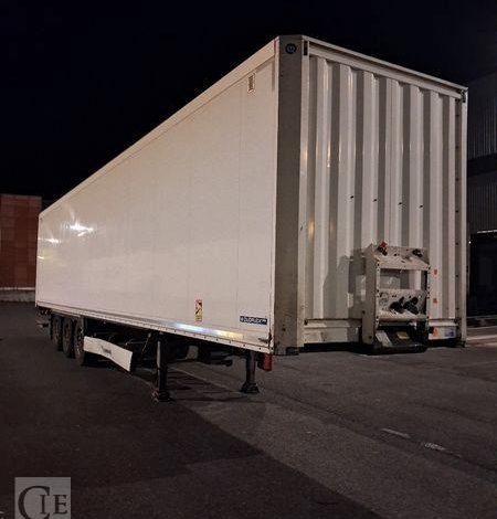 KRONE SEMI REMORQUE FOURGON KRONE RIDEAU Hayon (DESIGNATION 77) BLANC FC-792-CE