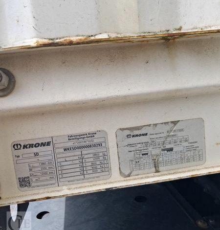 KRONE SEMI REMORQUE FOURGON KRONE RIDEAU Hayon (DESIGNATION 77) BLANC FC-792-CE