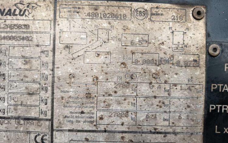 BENALU SEMI BENNE BASCULANTE – 3 ESSIEUX – PTAC 39 TONNES  – ANNEE 2020  FP-950-NS