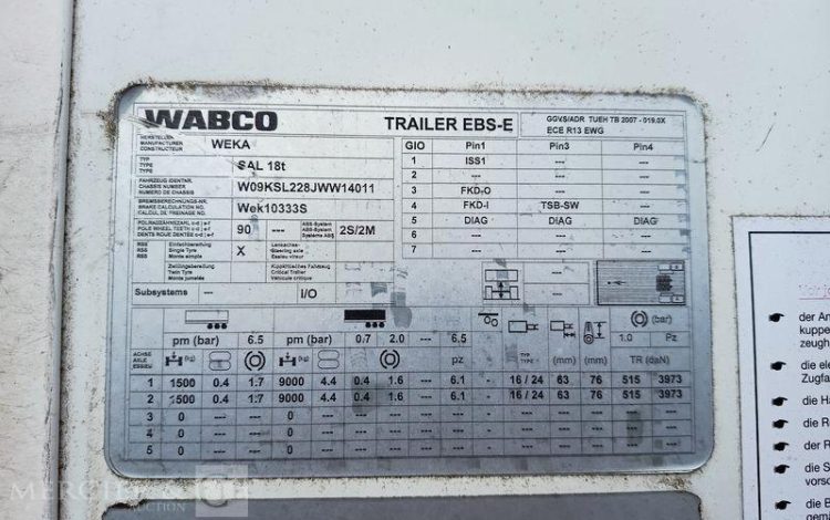 WEKA SEMI REMORQUE A RAIL COULISSANT DOUBLE ETAGE –  2 ESSIEUX – ANNEE 2018  QAHE603