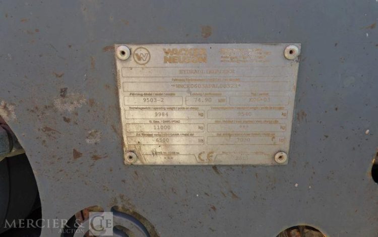 WACKER NEUSON PELLE SUR PNEUS 10T DIESEL – AN 2013  323