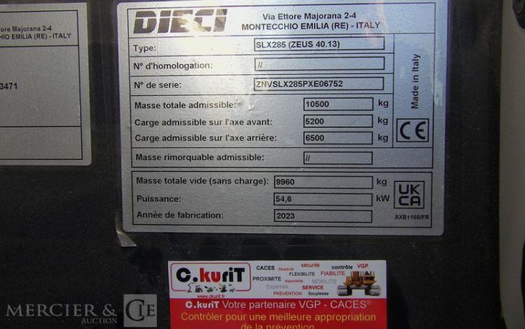 DIECI CHARIOT TELESCOPIQUE + FOURCHES + POTENCE JAUNE 6752