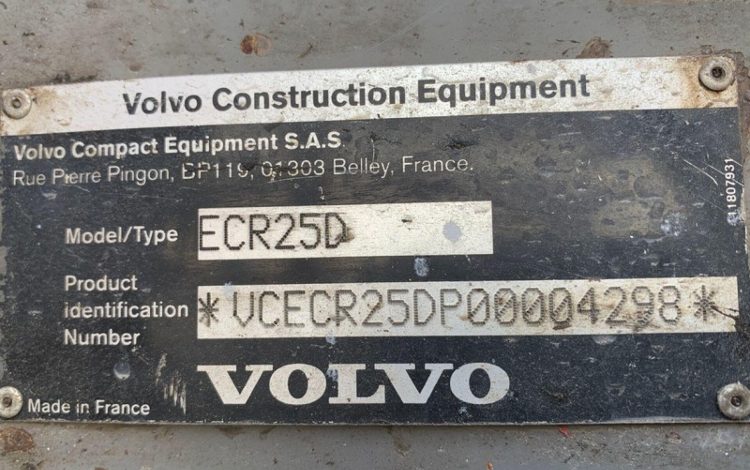 VOLVO ECR25D  227025