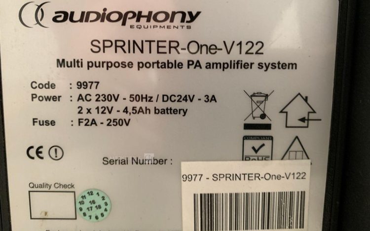 AUDIOPHONY SPRINTER-ONE-V122  SON010088