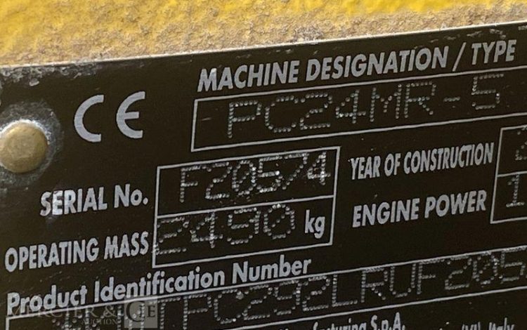 KOMATSU MINI PELLE PC24MR-5 SUR CHENILLES – 2,5 TONNES – DIESEL – 202 HEURES -ANNEE 2024  20574