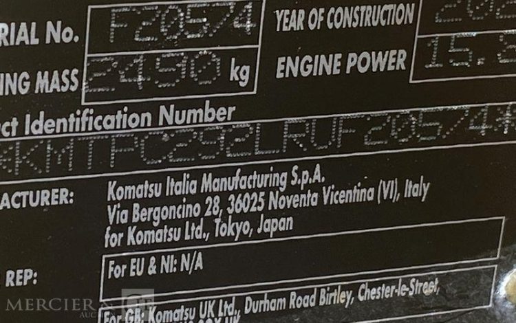 KOMATSU MINI PELLE PC24MR-5 SUR CHENILLES – 2,5 TONNES – DIESEL – 202 HEURES -ANNEE 2024  20574