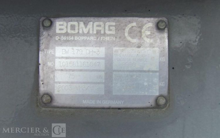BOMAG ROULEAU COMPACTEUR B3,9-C – PAS DANS LE TABLEAU  600824
