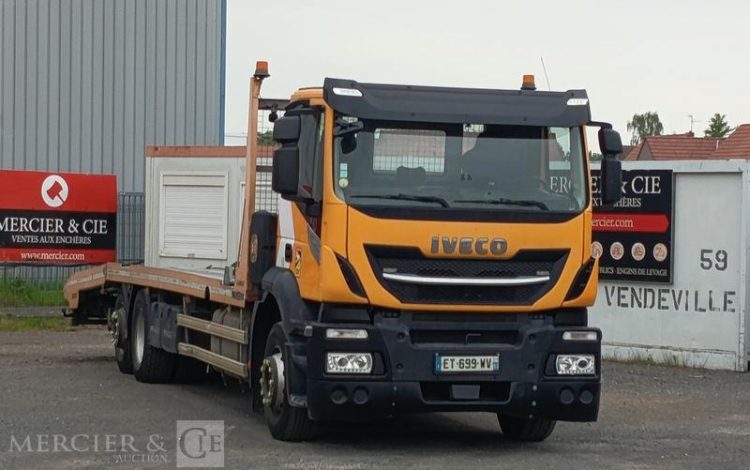 IVECO STRALIS 360ch PORTE ENGIN 6×2 – DIESEL – PTAC : 26 TONNES – 319202 KMS – AN 2018 JAUNE ET-699-WV