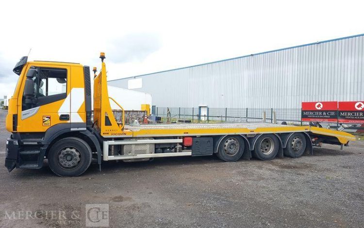 IVECO STRALIS 420 PORTE ENGIN DIESEL – PTAC : 32,25 TONNES – 264376 KMS – ANNEE 2019 JAUNE FG-240-YL