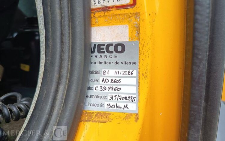 IVECO STRALIS 420 PORTE ENGIN DIESEL – PTAC : 32,25 TONNES – 264376 KMS – ANNEE 2019 JAUNE FG-240-YL