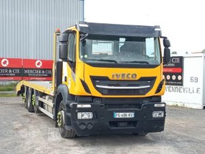 IVECO STRALIS 420 PORTE ENGIN – DIESEL – PTAC : 32 TONNES – 252203 KMS – ANNEE 2019 JAUNE FG-406-XS