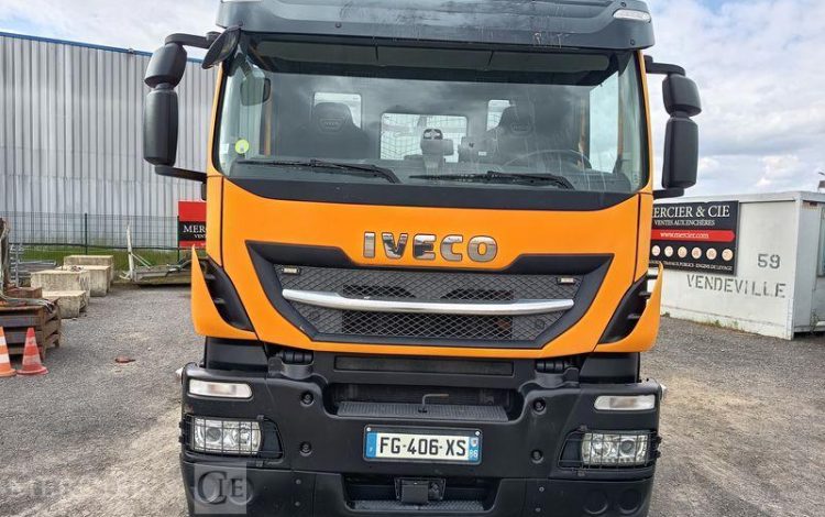 IVECO STRALIS 420 PORTE ENGIN – DIESEL – PTAC : 32 TONNES – 252203 KMS – ANNEE 2019 JAUNE FG-406-XS