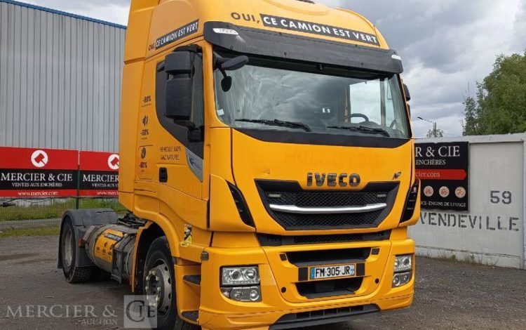 IVECO STRALIS  460 NP – GAZ – PTRA : 44 TONNES – 233565 KMS – ANNEE 2019 JAUNE FM-305-JR