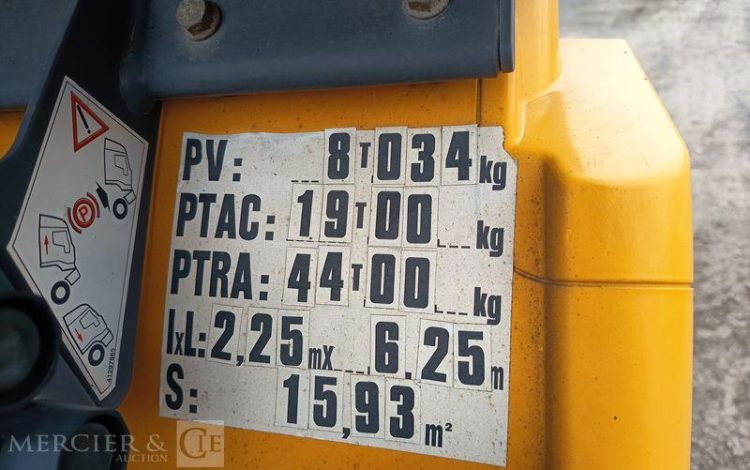 IVECO STRALIS  460 NP – GAZ – PTRA : 44 TONNES – 233565 KMS – ANNEE 2019 JAUNE FM-305-JR